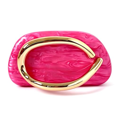 Image of Acrylic Clutch Purse for Women Classic Round Acrylic Evening Handbag Vintage Metal Handlebars Bag for Wedding Party Prom