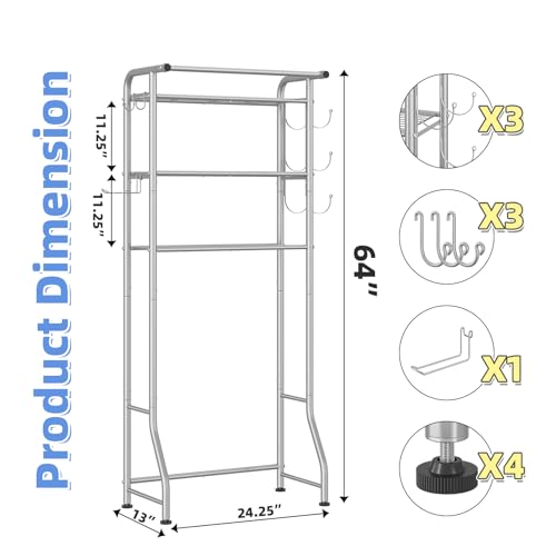 Image of Simple Trending 3 Tier Over The Toilet Rack, Shelf Bathroom, Bathroom Stand Organizer Space Saver, Silver
