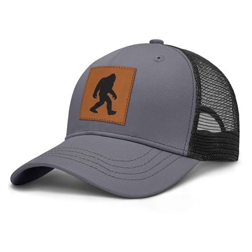 Image of Mens Hat Snapback Trucker Hats Outdoor Gifts for Men Dad Husband Father's Day Leather Pattern Baseball Cap