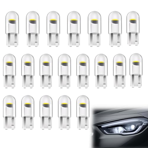 VTYTZZ 20 Stück Innenraumbeleuchtung Birne W5wLed Standlicht Leselicht Türlicht Kofferraumbeleuchtung Innenrau501 Weiß Boot Glühbirne StandlichtLed Led Standlicht T10 Led Canbus