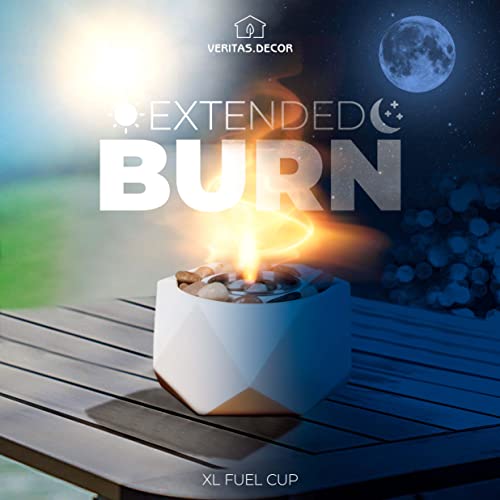 Veritas Decor Indoor Tabletop Fire Pit - Concrete, Polished Mini Fire Pit, Portable Indoor Fire Pit, Clean Burning Mini Fireplace With Fire Glasses For Indoor & Garden #TOP6