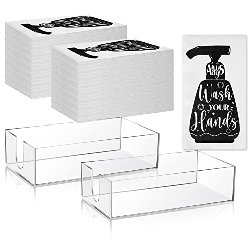 Outus Disposable Hand Towels and Acrylic Napkin Holder, Bathroom Etiquette