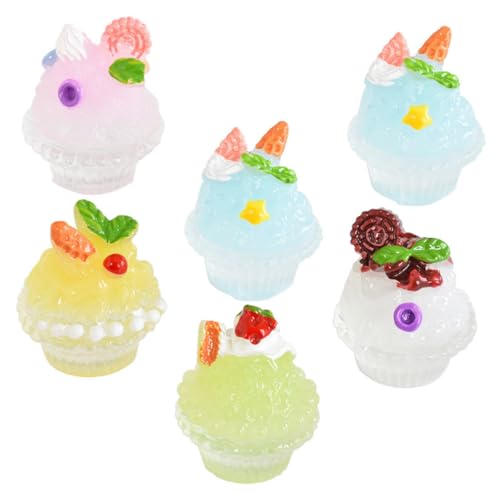 Holibanna 6個 ミニキッチン用ミニチュアアイスクリームモデル 多彩な色合いでリアルなミニチュアデザート飾り おままごとやドールハウスの