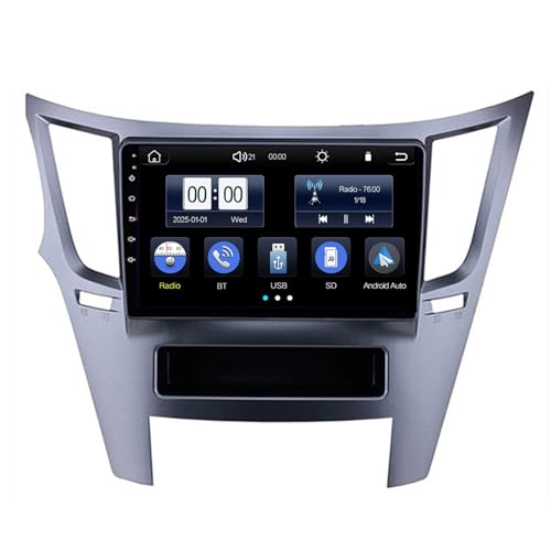 Android 15.0 Radio Coche con Pantalla Táctil 9 Pulgadas para Legacy Outback 2010-2014 Navegación GPS Control del Volante 4G WiFi FM Am RDS Mandos Volante Bluetooth(T202 4 Core WiFi 1+32GB)