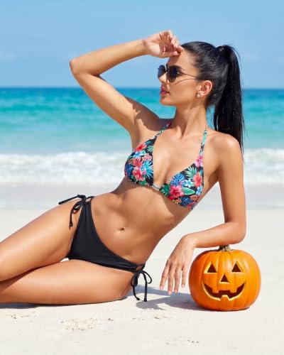 Image of Zmart Women's Side Tie Bikini Bottoms Full Coverage Bathing Suit