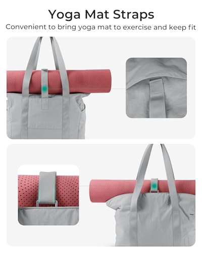 Image of BAGSMART Tote Bag for Women, Tote Bag with Zipper Work Tote with Compartments Nurse Shoulder Hanbag for Travel, Gym
