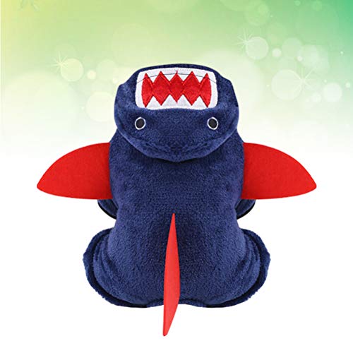 Roupas para cachorros-1Pc Pet Coral Fleece Hoodie Tubarão em forma de Pet Cat Filhote de Cachorro Ro