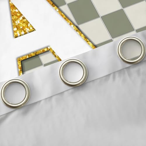 Image of Erosebridal Sage Green Checkered Blackout Curtains for Bedroom Living Room Plaid Initial A Window Curtains 2 Panels 52 inch Wx84 L Personalized Monogram Drapes,Grids Gingham Window Treatments