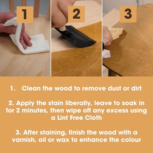 Furniture Clinic Wood Stain (Rosewood) – Fast Drying, Highly Concentrated, and Easy-to-Apply Wood Stain for All Indoor & Outdoor Wood – Water Based & Non-Toxic – 250ml