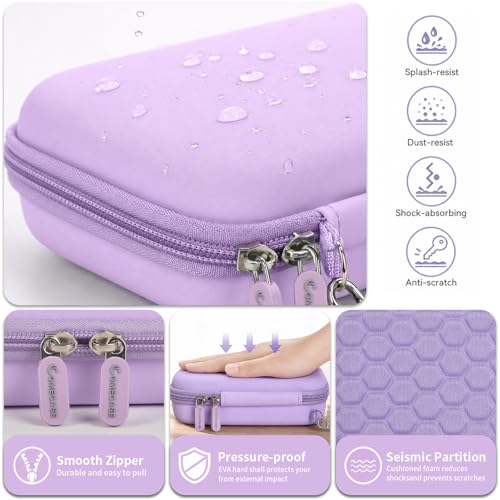 Image of Comecase Case Compatible with Nelko P21 / for Phomemo D30 D35 Label Maker Machine, for JADENS D11 / for SUPVAN Mini Labeler Sticker, Labler Maker Storage for Tape&Accessories (Light Purple)