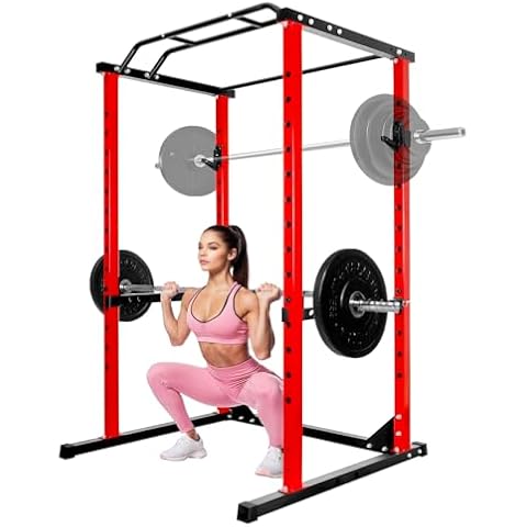 RQR Squat Rack Power Rack, Fitness Reality Squat Rack, 1200 Lbs Capacity, Adjusted, Squat Rack for Home Gym Cover