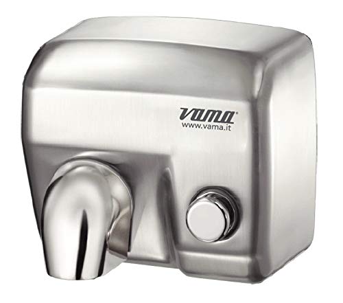 HDcasa Asciugamani Antivandalo in Acciaio Satinato con Bocchettone e Pulsante MOD. Ariel BP