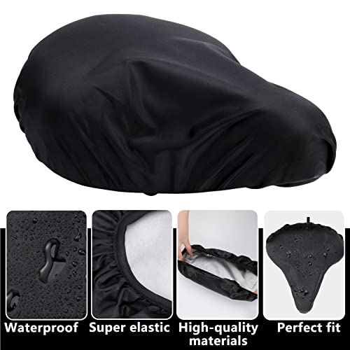 Jspupifip 3 Pcs Bike Seat Cover Rainproof Bicycle Seat Cover Mountain Bike Seat Waterproof Bike Sport Rain Cover Dust Protective Cushion Saddle Cover For Indoor & Outdoor Men Women Black Travel Hike #TOP3