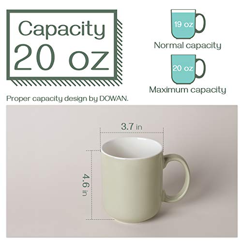 Dowan Large Coffee Mugs Set Of 6, 20 Ounces Oversize Coffee Mugs, Coffee Cups, Large Handle, Dishwasher Safe, Diy Paint And Craft As Gift, Assorted Colors #TOP2