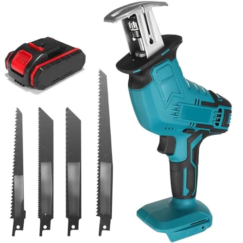 GALPBBCADE Sierra de Sable Sin Cable Portátil Sierra Eléctrica a Batería con Corte de Alta Eficiencia Cambio de Cuchilla Sin Herramientas para Cortar Huesos de Carne Tocino y Cerdo,B,1 Battery