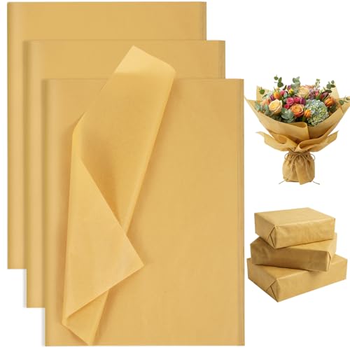 woric 80 Sheets Matte Gold Tissue Paper for Gift Bags 20 X 14 Inches