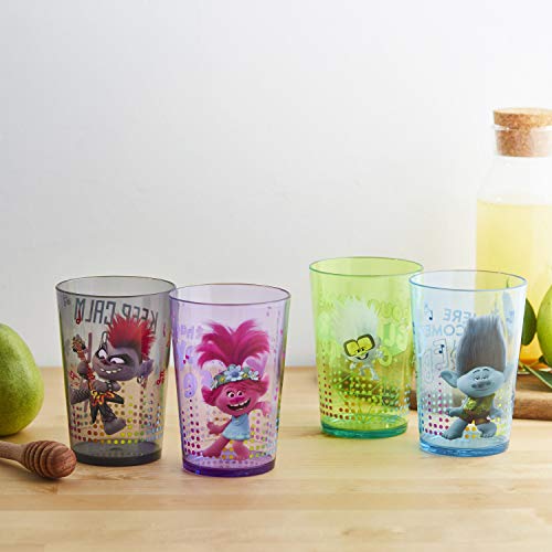 Image of Zak Designs 14.5oz DreamWorks Trolls World Tour Nesting Tumbler Set Includes Durable Plastic Cups, Fun Drinkware is Perfect for Kids, 4pk (14.5oz, Poppy & Friends)
