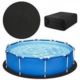 Pool Unterlage Rund 305 cm Poolunterlage Rund Outdoor Bodenplane für Pools, Reißfeste Bodenschutzmatte Schwimmbecken Bodenmatte für Aufstellpools&Whirlpools, Verlängert die Lebensdauer der Auskleidung