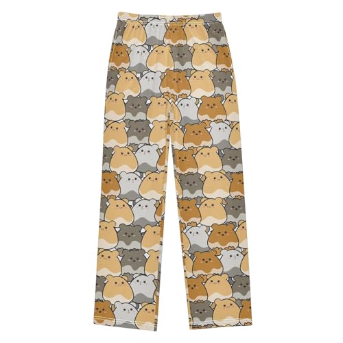 Boys' Pants Kawaii Animal Hamster Long Bottoms Jogger Pants Elastic Waist Trousers with Pockets S-XL