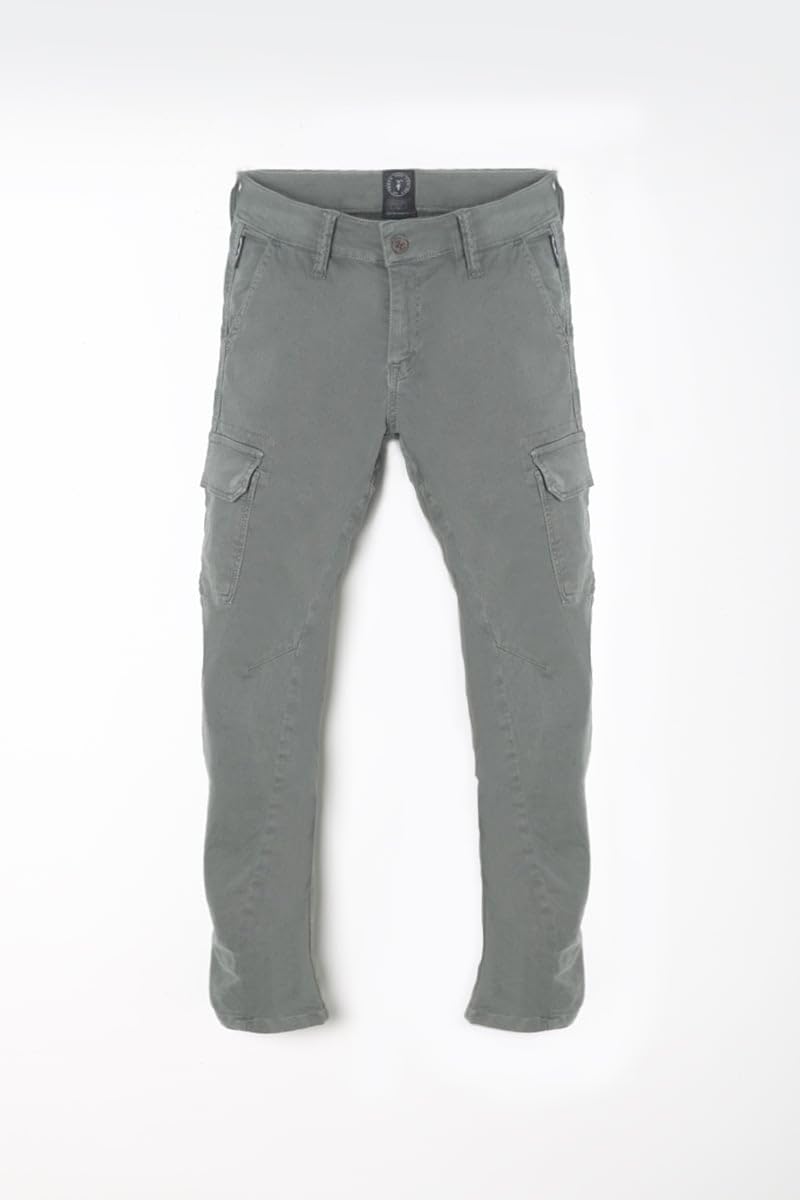 El Tiempo de Cerezas Pantalones Kalvin Tapered arqueado Verde-Gris