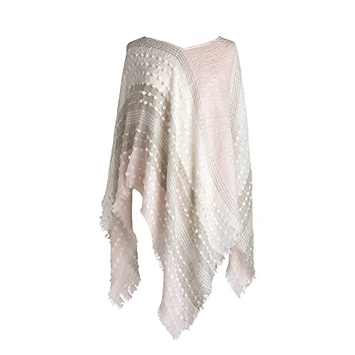 DEMDACO Textured Blush Pink One Size Polyester Blend Pashmina Shawl Poncho
