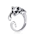 Produktbild MATERIA Offener Ring Katze LAZY CAT - 925 Silber Damen Ring Tier antik inkl. Ring Etui #SR-70, Ringgrößen:59 (18.8 mm Ø)