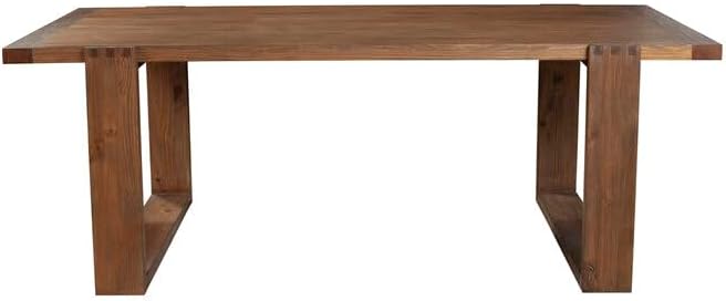 HomeStock Southwestern Sensibilities Dining Table in Antique Cappuccino with Fixed Top, Mindy Solids & Veneer, and Timeless Design