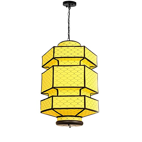 Suspension lanterne chinoise rétro en fer forgé pour salon et hôtel