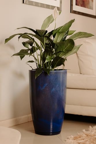Vaso Grande Polietileno Para Plantas Marmorizado Brilhante Vietnamita N4 (Azul)