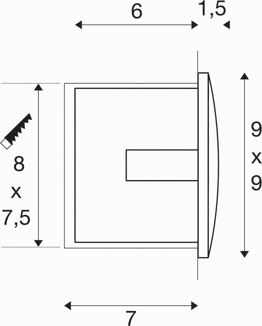 SLV Applique en saillie DOWNUNDER OUT LED S/Éclairage pour murs, allées, entrées, spot LED d'extérieur, lampe en saillie d'extérieur, lampe de jardin/IP55 3000K 1,7W 25lm anthracite 9 cm