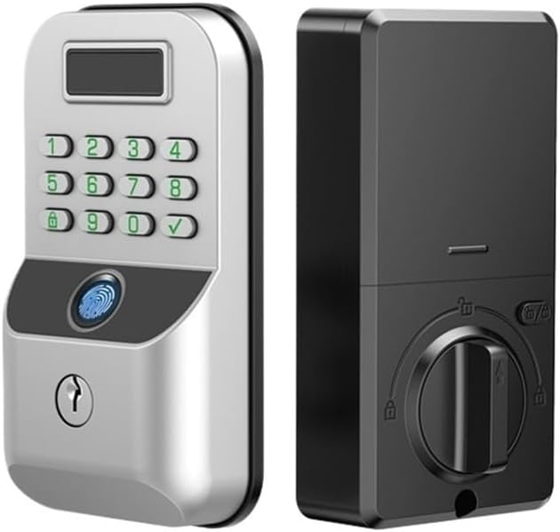 K9Tuya Smart Lock, Palm Vein/Fingerprint Password Unlock, Remote Dynamic Password Unlock, with Door Handle Option(K9F-Black)