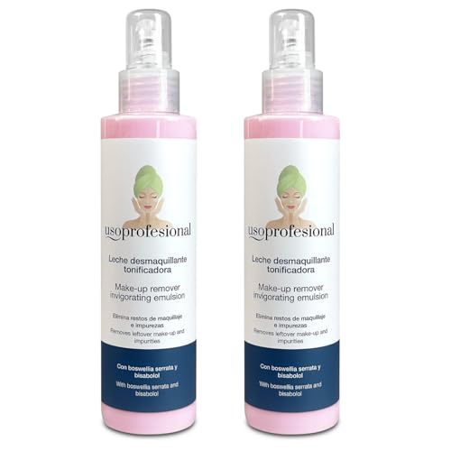 Leche Limpiadora Facial con Boswellia Serrata y Bisabolol - 2 x 200 ml - Leche Desmaquillante Tonificadora - Elimina restos de maquillaje e impurezas