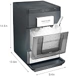 Frigidaire Gallery, 33 Lbs. Machine à glaçons de comptoir, Nugget en forme de glace, Tige en acier inoxydable, noir
