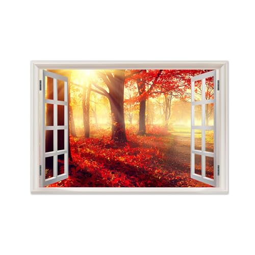 Paysage impression sur toile 120x80cm fausse fenêtre pour habiller un grand mur vide