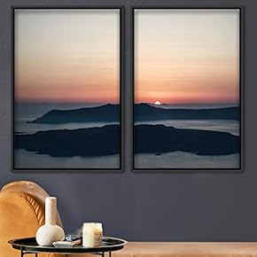 signwin 2 Piece Framed Canvas Wall Art Sunset...