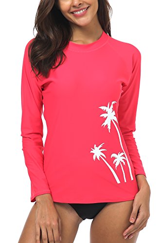 Wetopkim Womens Long Sleeve Rash Guard Swim Shirt Surfing Rashguard Tops Swimwear