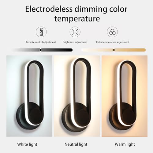 Lámpara de interior LED para pasillo y escaleras con luz regulable negra 2