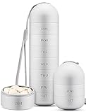 Zannaki Metal Moisture Proof Weekly Pill Organizer, Stackable Aluminum Alloy BPA Free Travel Hiking 7 Day Pill Box Case Waterproof and Large Compartment to Hold Pills, Vitamins, Fish Oil, Supplements