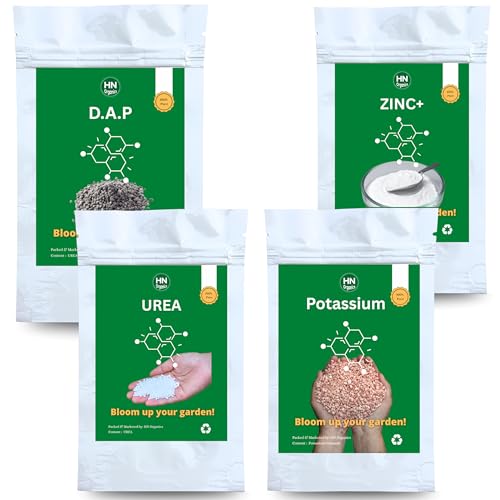 Image of Plant Food Collection| Plant Fertilizer | Compost | Manure For Garden | Home | Office Plants (PAck of 4 | Urea, DAP, Potash,Zinc +)
