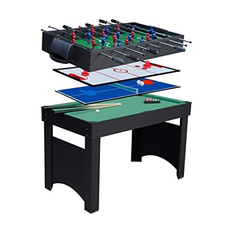 Gamesson Unisex's Jupiter 4 in 1 Combo Table-Black/Green, 4 Ft Cover