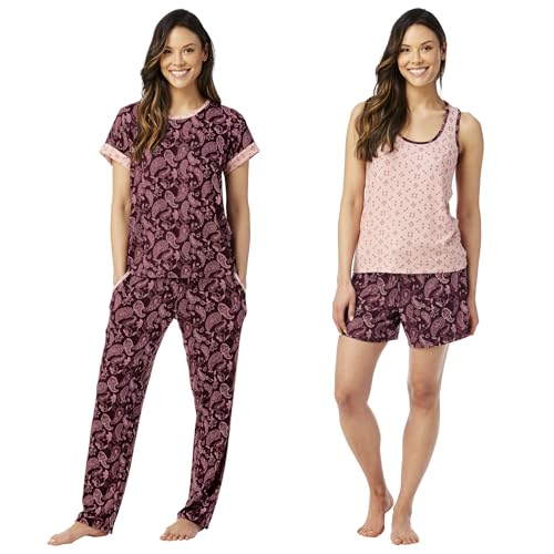 Image of Lucky Brand Women's Pajama Set - 4 Piece Sleep Shirt, Tank Top, Pajama Pants, Lounge Shorts (S-XL)