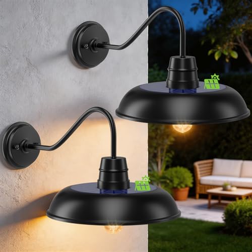 Yolsunes Solar Barn Light for Outside 12 Inch Solar Gooseneck Barn Light
