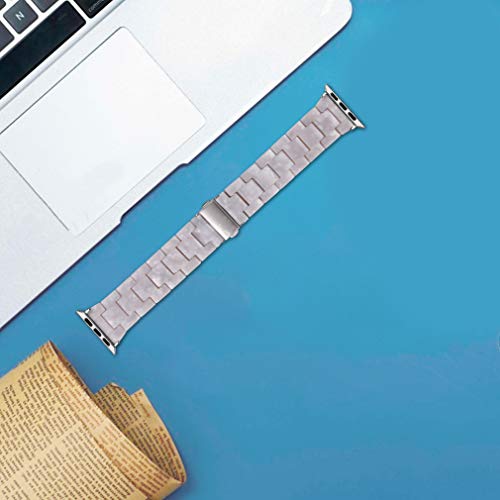 Sanxiuly Compatible With Apple Watch Band 38Mm 40Mm 41Mm 42Mm 44Mm 45Mm/Apple Watch Band Ultra 49Mm, Iwatch Resin Bands For Women Compatible For Apple Watch Series 8 7 6 5 4 3 2 1 Se Color Pearl #TOP2