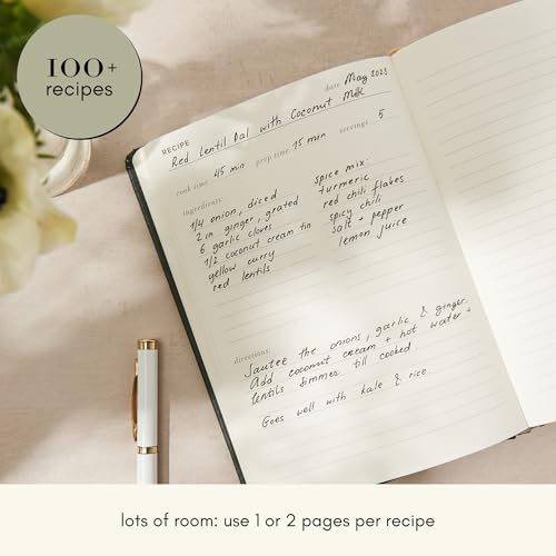 Image of Kunitsa Co. Recipe Notebook, Dark Pine, Hardcover