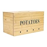 Xbopetda Potato Storage, Bamboo Storage Bin for Potato, Kitchen Storage Canister with...