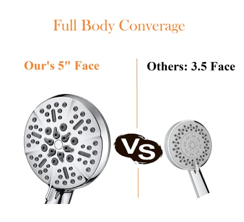 Bowger B01500 Shower Head With Handheld High Pressure-Full Body Coverage Powerful Rain Showerhead Extra 60 Inch Long Hose And Adjustable Brass Joint Holder- The Perfect Detachable Heads thumb #2