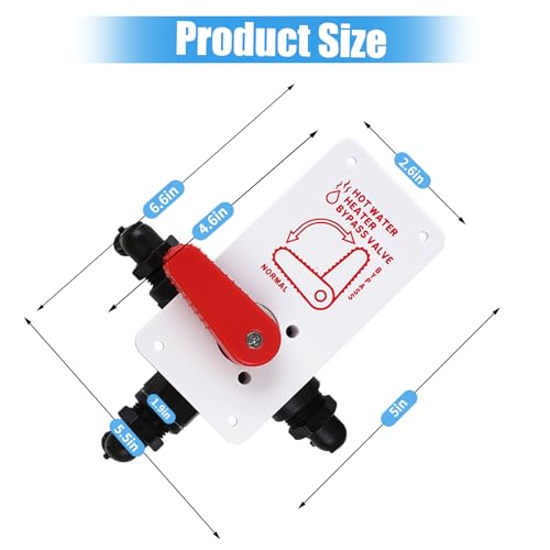 Image of RV Hot Water Tank Diverter Valve RP 1455, replaces PN 94228, Bypass Directional Valve, 1 /2-inch Pex Connections, Similar To RV Hot Water Tank Diverter Valve PN 94228