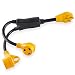 Proline Power RV Camper Y Adapter Cord with Handles - 50 Amp Male Plug to (2) 30 Amp RV Female Connectors