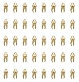 Ruwado 30 Pcs Teeth Charms 1.5 x 0.7 x 0.5 cm Metal Cute Small Tooth Pendants for Women DIY Jewelry Making Supplies Necklace Bracelets Findings Kit Bulk Decoration (Gold)