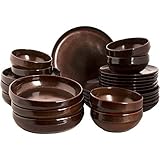 BESTANDTEILE DIESES GESCHIRRSETS SIND: 6 x Teller flach mittel: Ø = 21 cm - Gewicht: 500 Gramm, 6 x Teller flach groß: Ø = 27 cm - Gewicht: 910 Gramm, 6 x Teller tief Ø = 22 cm - Gewicht: 810 Gramm und 5 cm hoch, 6 x Schüssel, Ø 15 cm - Gewicht: 410 Gramm und 6,5 cm hoch, Inhalt: 65 cl bis zum oberen abschließenden Rand.